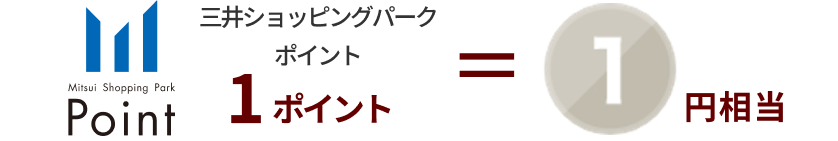 三井ショッピングパークポイント1ポイント＝1円相当