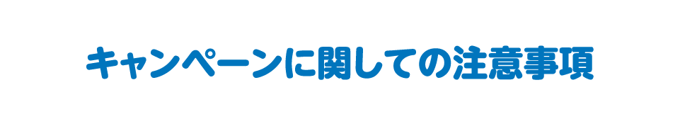 キャンペーンに関しての注意事項