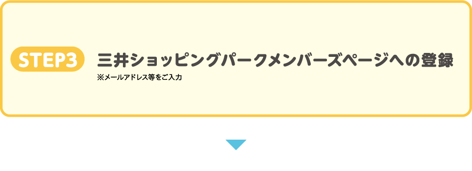 STEP3　三井ショッピングパークメンバーズページへの登録