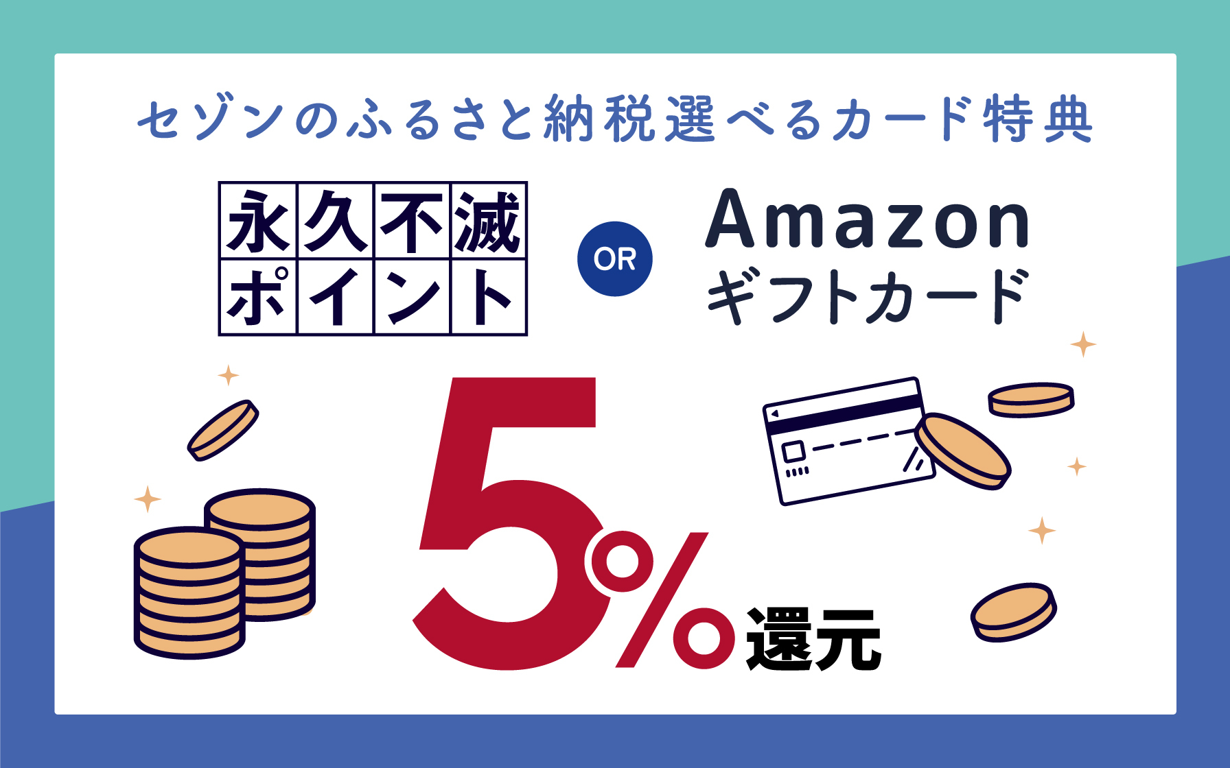 基本特典がリニューアル！永久不滅ポイントかAmazonギフトカードで選べる特典は最大５％還元！