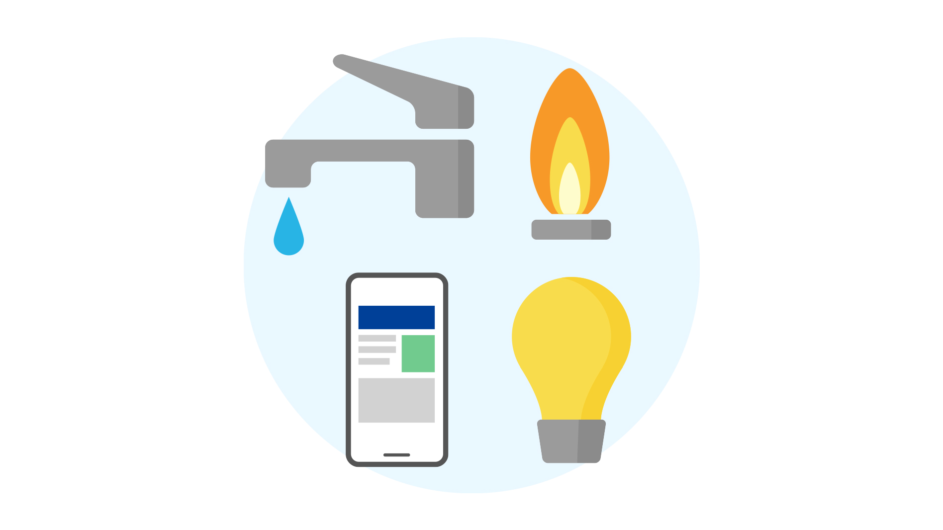 電気、ガス、水道、携帯電話